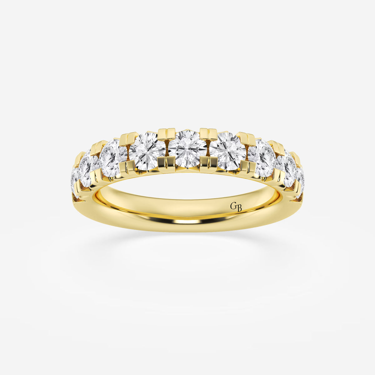 GWA023 - 1 1/2 ctw Round Lab Grown Diamond French Pave Wedding Band