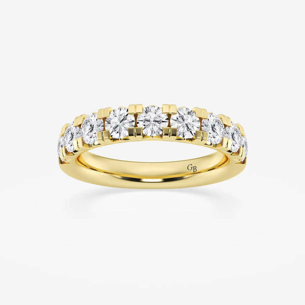 GWA023 - product video for 1 1/2 ctw Round Lab Grown Diamond French Pave Wedding Band