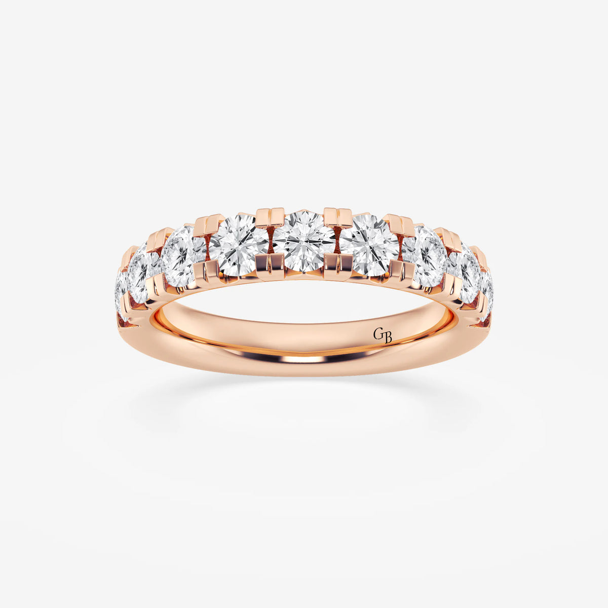 GWA023 - 1 1/2 ctw Round Lab Grown Diamond French Pave Wedding Band