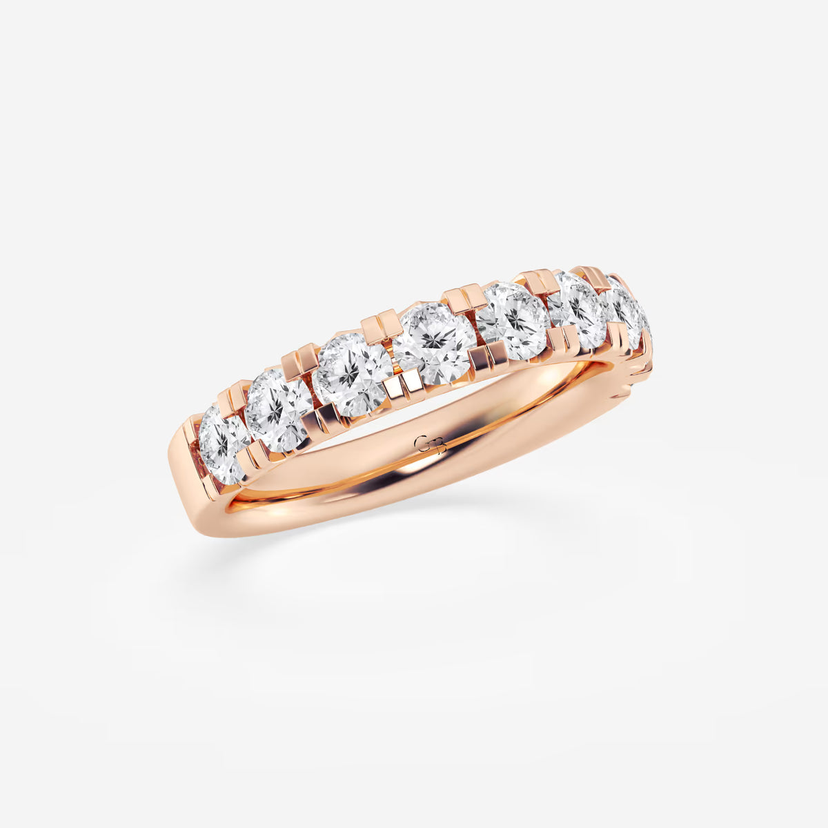 GWA023 - Additional Image 1 for  1 1/2 ctw Round Lab Grown Diamond French Pave Wedding Band