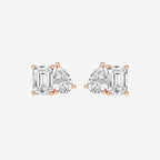 GWA024 - 2 ctw Toi Et Moi Emerald and Pear Stud Earrings