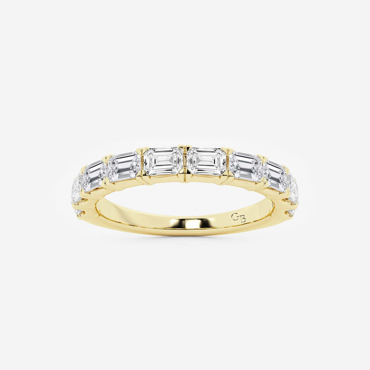 GWA024 - 1 1/2 ctw Emerald Lab Grown Diamond East-West Wedding Band