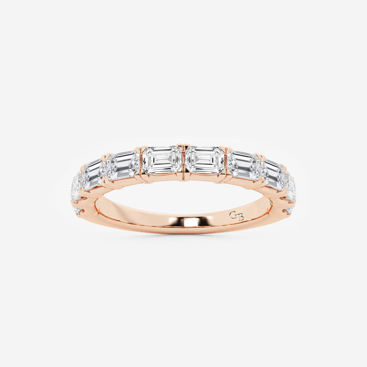 GWA024 - 1 1/2 ctw Emerald Lab Grown Diamond East-West Wedding Band