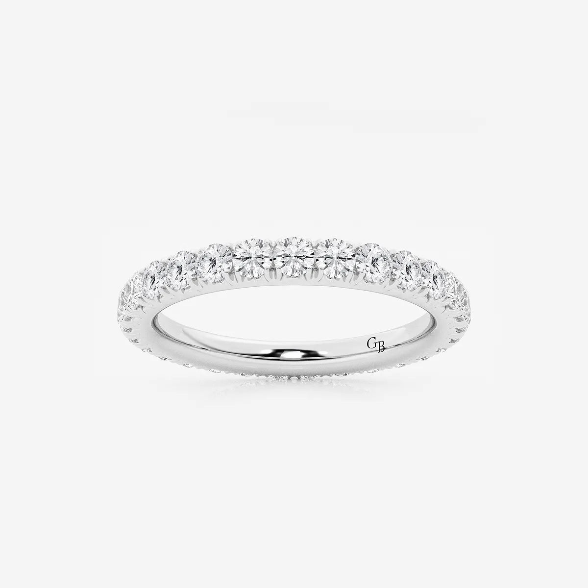 GWA025 - product video for 1 ctw Round Lab Grown Diamond Eternity Band - 2.3mm Width