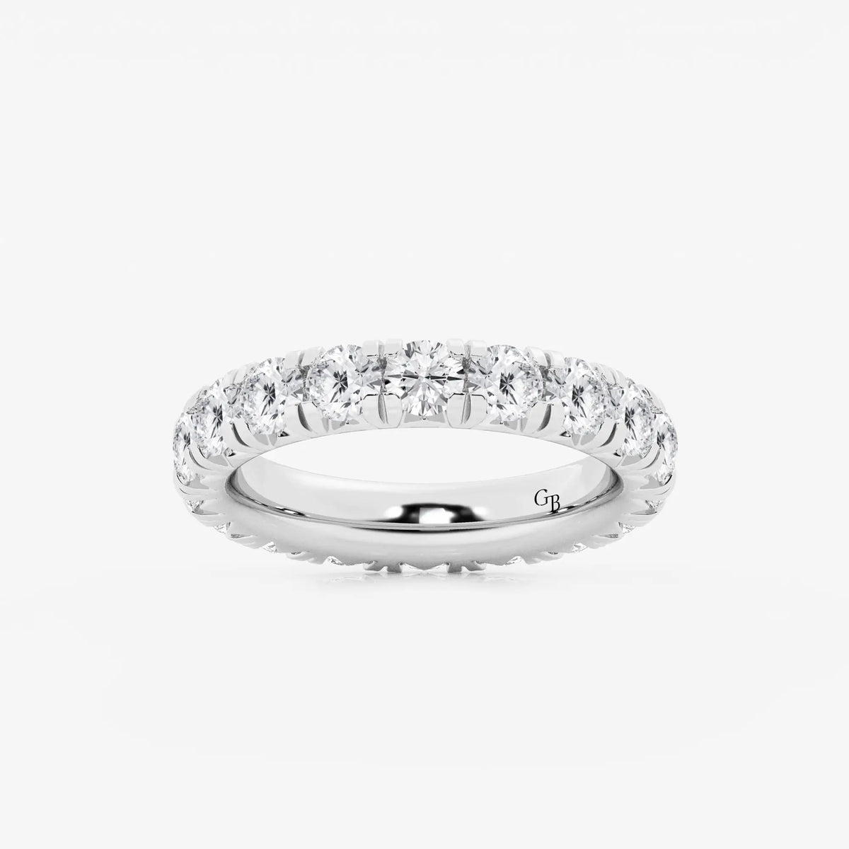 GWA025 - 3 ctw Round Lab Grown Diamond Eternity Band - 4mm Width