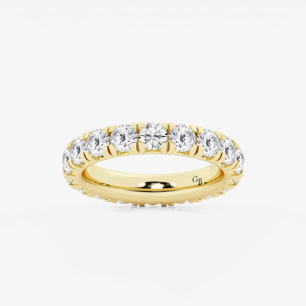 GWA025 - 3 ctw Round Lab Grown Diamond Eternity Band - 4mm Width