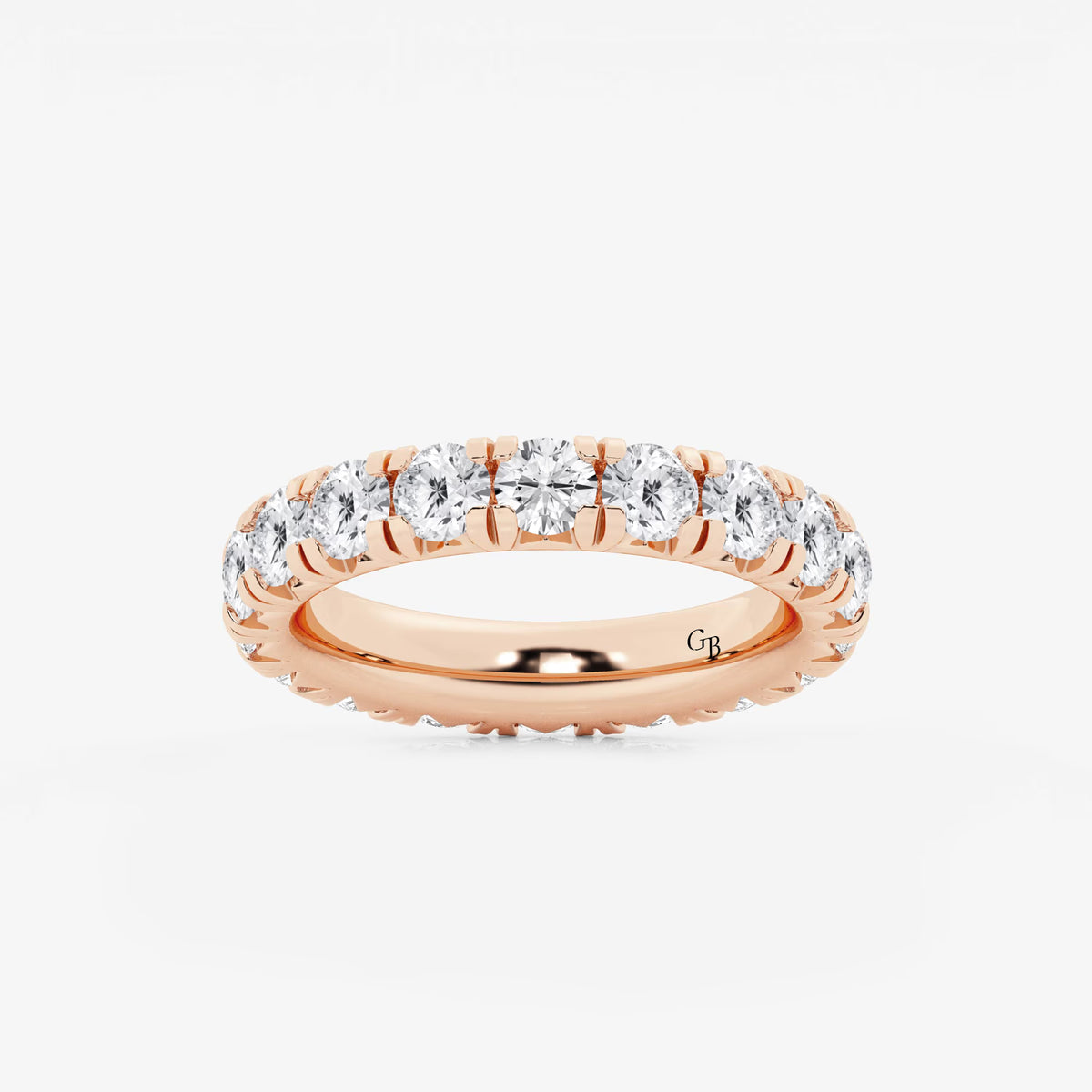 GWA025 - 3 ctw Round Lab Grown Diamond Eternity Band - 4mm Width