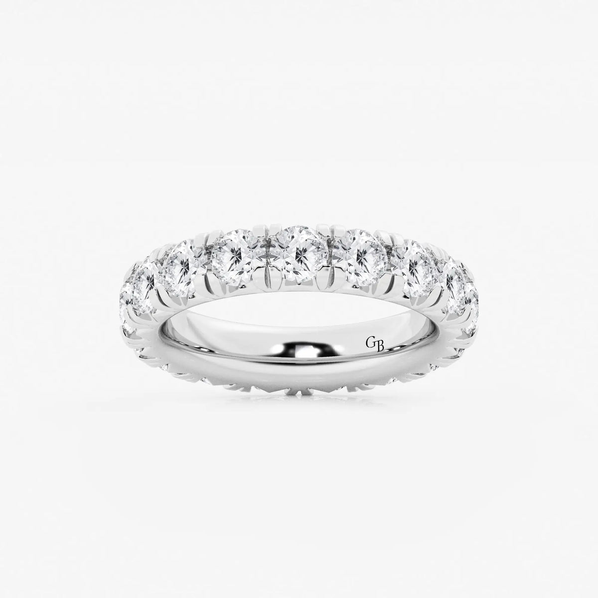 GWA025 - 4 ctw Round Lab Grown Diamond Eternity Band - 4mm Width