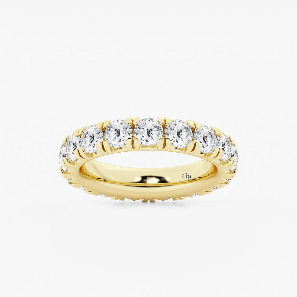 GWA025 - 4 ctw Round Lab Grown Diamond Eternity Band - 4mm Width