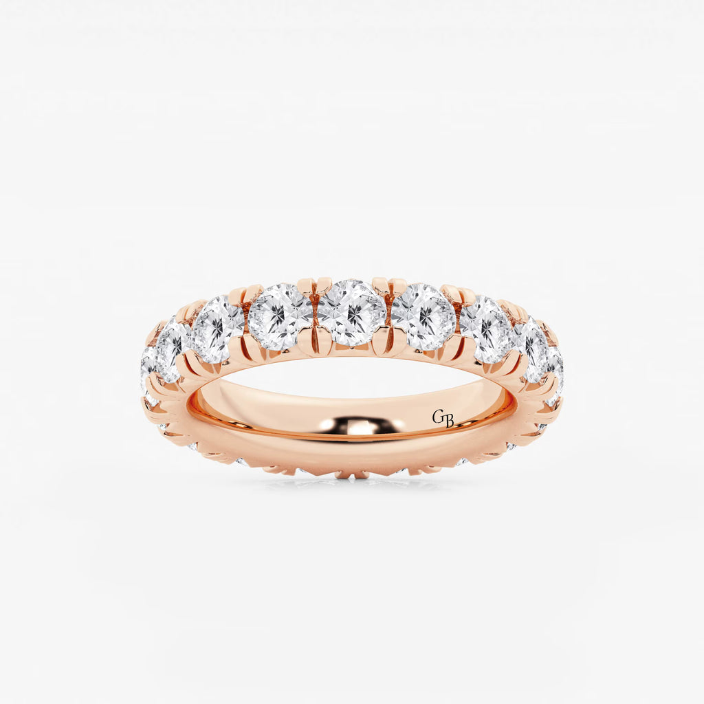 GWA025 - 4 ctw Round Lab Grown Diamond Eternity Band - 4mm Width