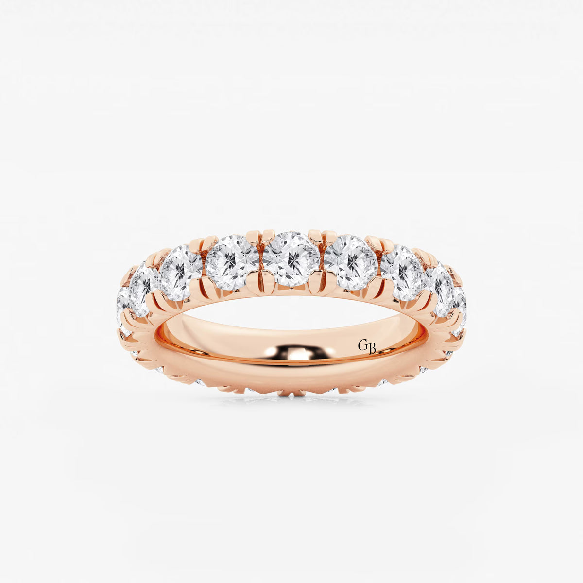 GWA025 - 4 ctw Round Lab Grown Diamond Eternity Band - 4mm Width