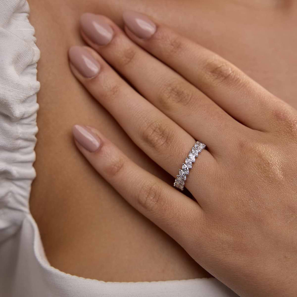 GWA026 - 2 ctw Marquise Lab Grown Diamond Eternity Band - 4.2mm Width