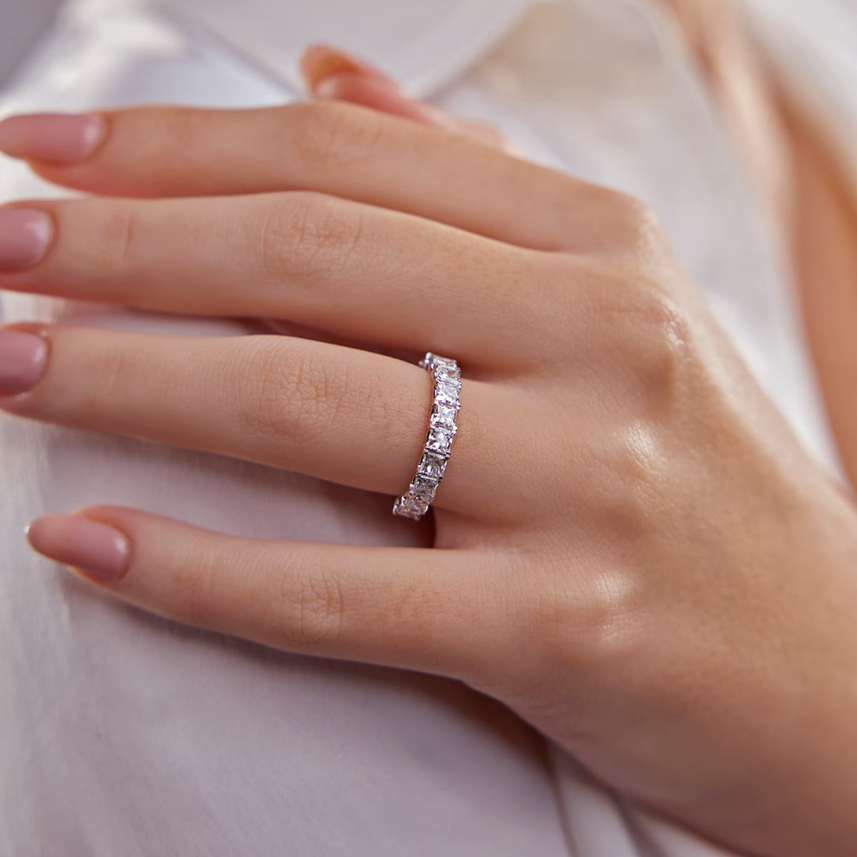 GWA028 - 1 1/2 ctw Princess Lab Grown Diamond Eleven-Stone Wedding Band
