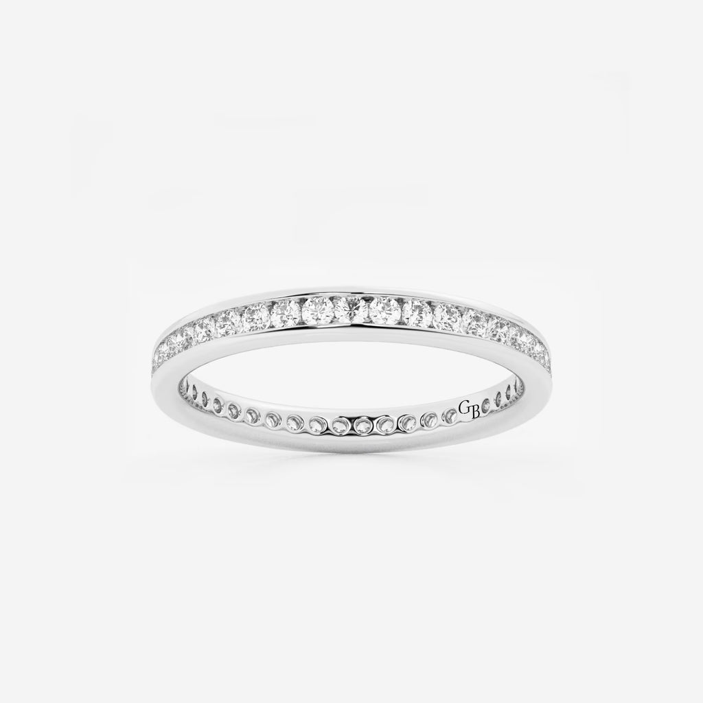 GWA030 - 1/2 ctw Round Lab Grown Diamond Channel Set Eternity Band - 2.2mm Width