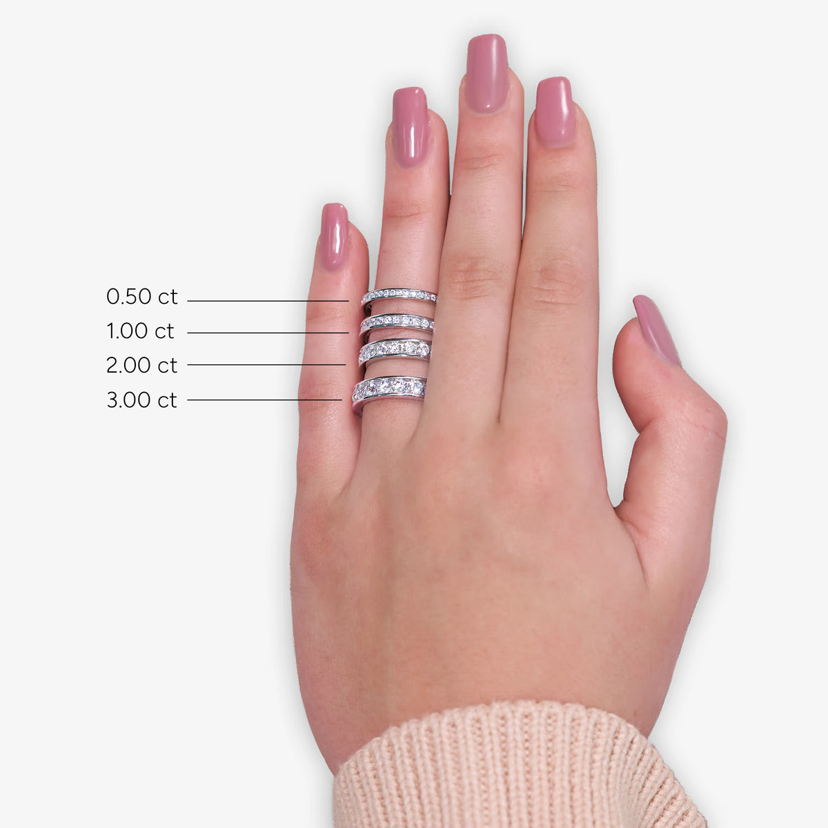 GWA030 - Additional Image 2 for  1/2 ctw Round Lab Grown Diamond Channel Set Eternity Band - 2.2mm Width