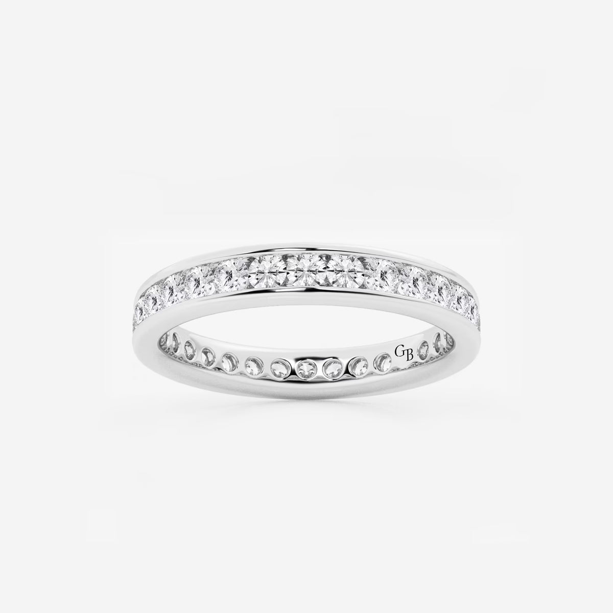 GWA030 - 1 ctw Round Lab Grown Diamond Channel Set Eternity Band - 3mm Width