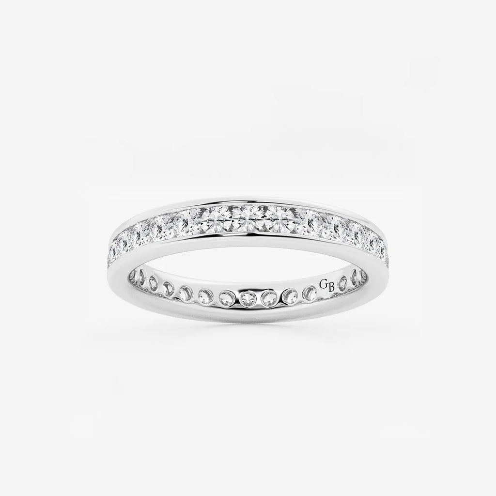 GWA030 - product video for 1 ctw Round Lab Grown Diamond Channel Set Eternity Band - 3mm Width