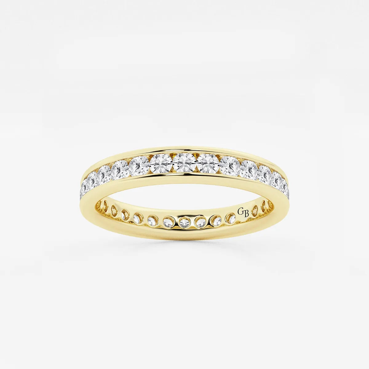 GWA030 - product video for 1 ctw Round Lab Grown Diamond Channel Set Eternity Band - 3mm Width