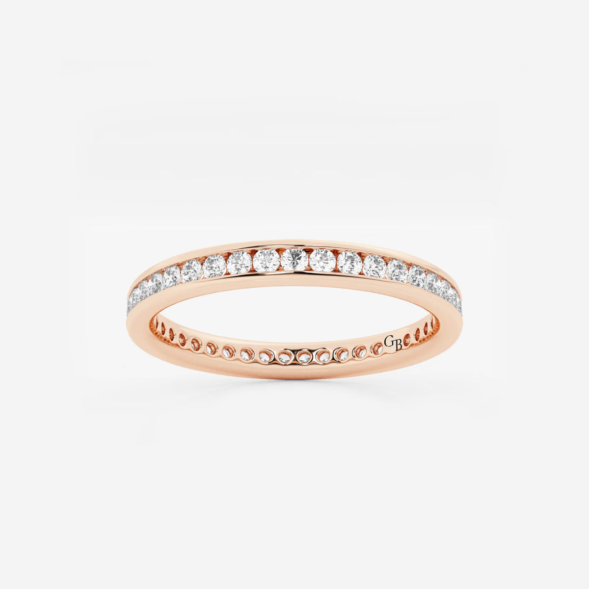 GWA030 - 1/2 ctw Round Lab Grown Diamond Channel Set Eternity Band - 2.2mm Width