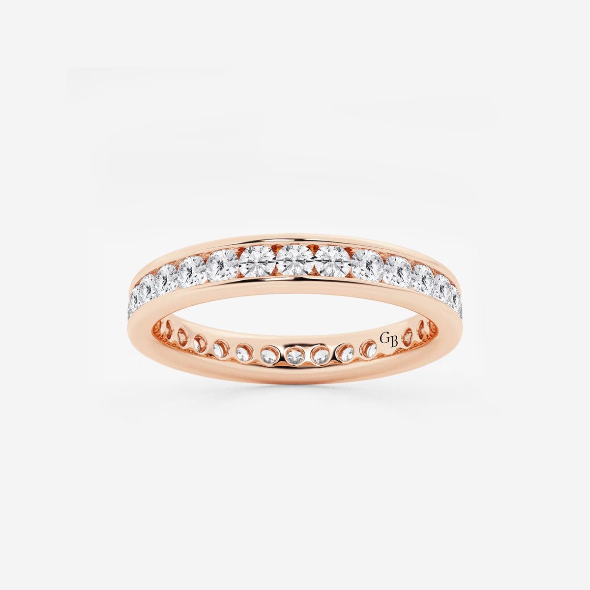 GWA030 - 1 ctw Round Lab Grown Diamond Channel Set Eternity Band - 3mm Width