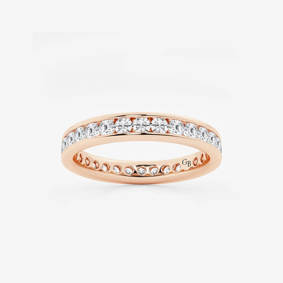 GWA030 - product video for 1 ctw Round Lab Grown Diamond Channel Set Eternity Band - 3mm Width