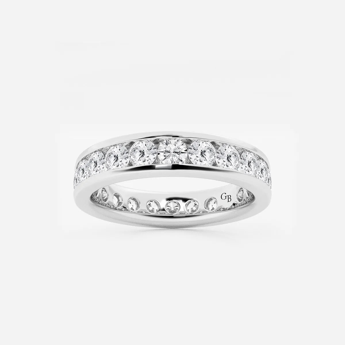 GWA030 - product video for 2 ctw Round Lab Grown Diamond Channel Set Eternity Band - 4.1mm Width