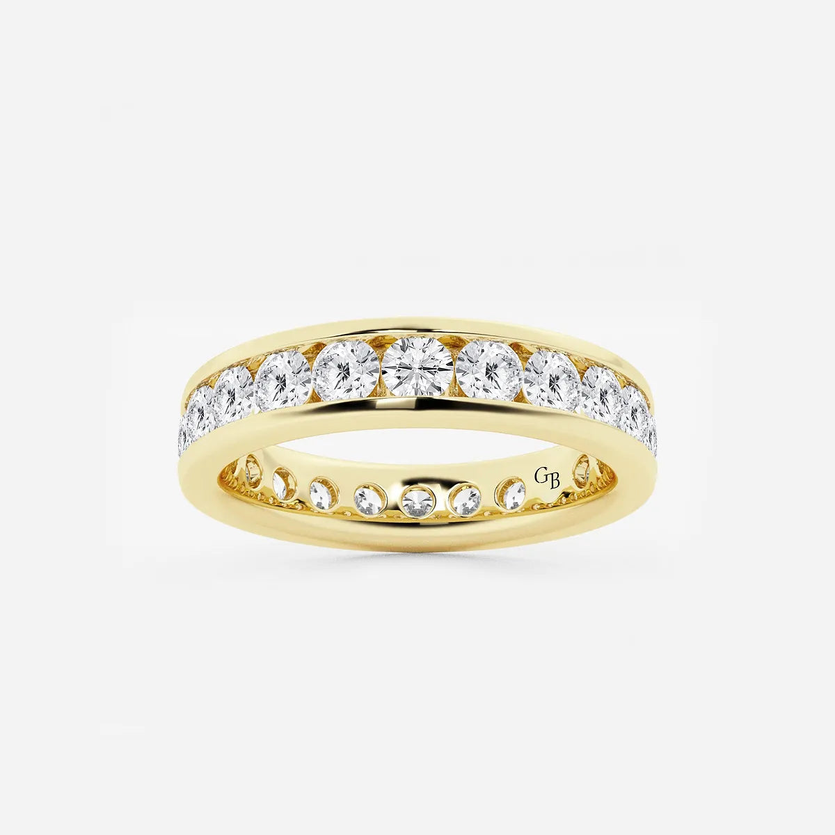 GWA030 - product video for 2 ctw Round Lab Grown Diamond Channel Set Eternity Band - 4.1mm Width