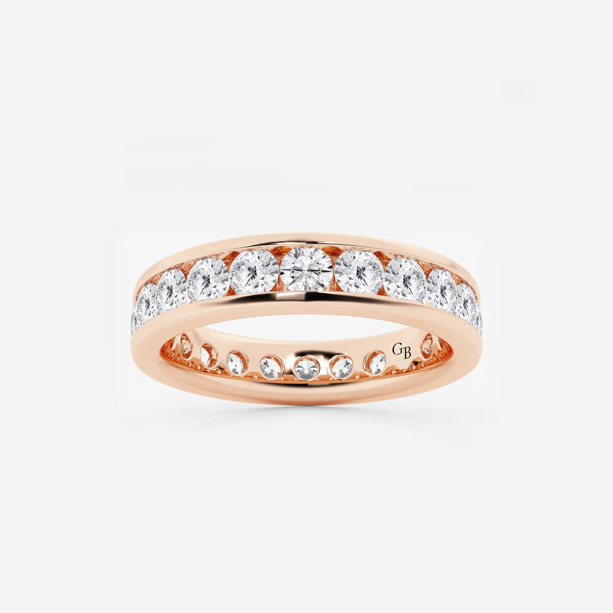 GWA030 - 2 ctw Round Lab Grown Diamond Channel Set Eternity Band - 4.1mm Width