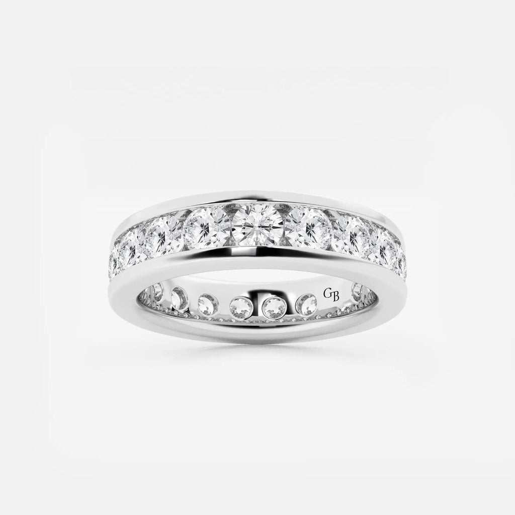 GWA030 - 3 ctw Round Lab Grown Diamond Channel Set Eternity Band - 4.8mm Width