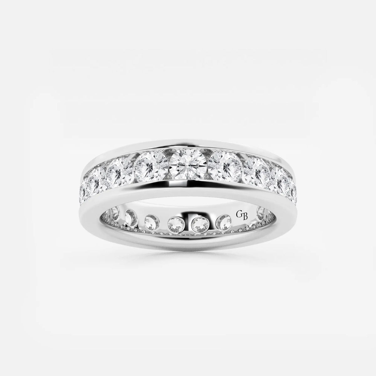 GWA030 - 3 ctw Round Lab Grown Diamond Channel Set Eternity Band - 4.8mm Width
