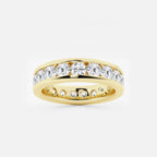 GWA030 - 3 ctw Round Lab Grown Diamond Channel Set Eternity Band - 4.8mm Width