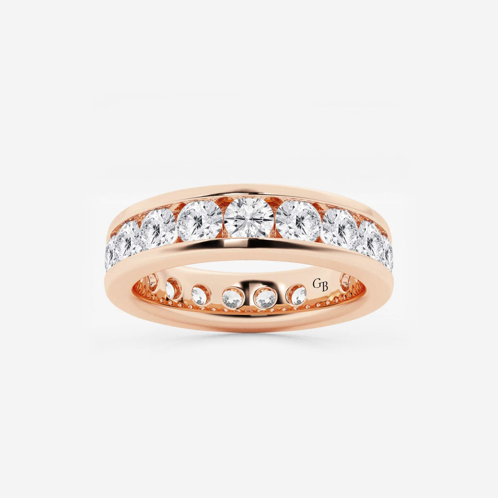 GWA030 - 3 ctw Round Lab Grown Diamond Channel Set Eternity Band - 4.8mm Width