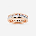GWA030 - 3 ctw Round Lab Grown Diamond Channel Set Eternity Band - 4.8mm Width