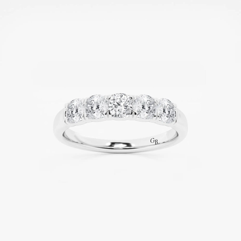 GWA031 - 1 ctw Cushion Lab Grown Diamond Five-Stone Anniversary Band