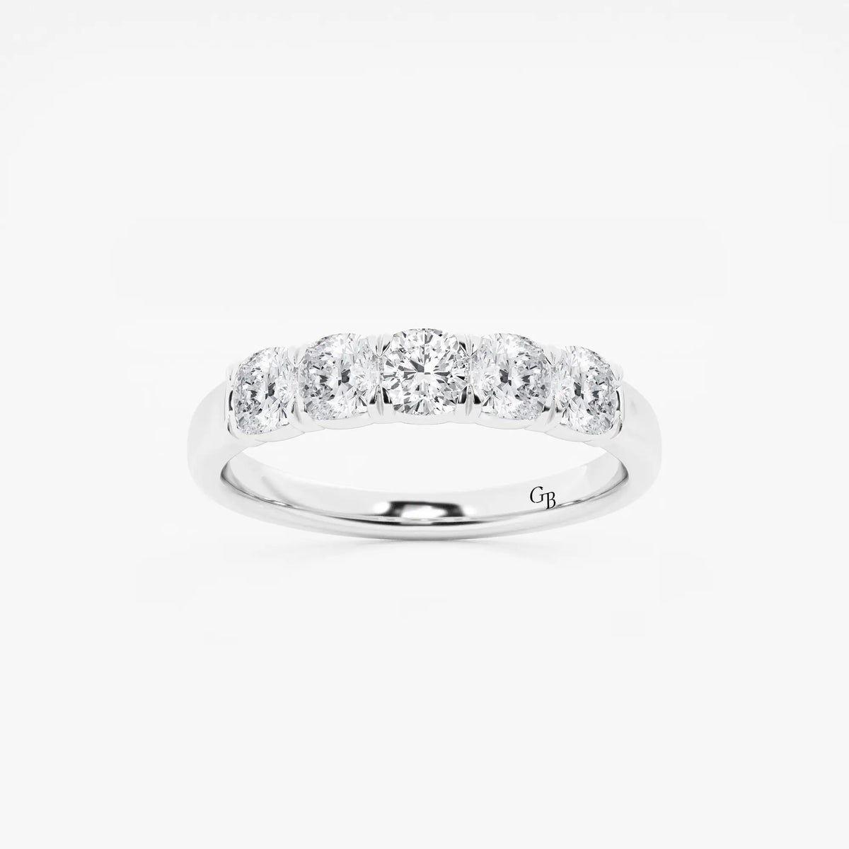 GWA031 - 1 ctw Cushion Lab Grown Diamond Five-Stone Anniversary Band
