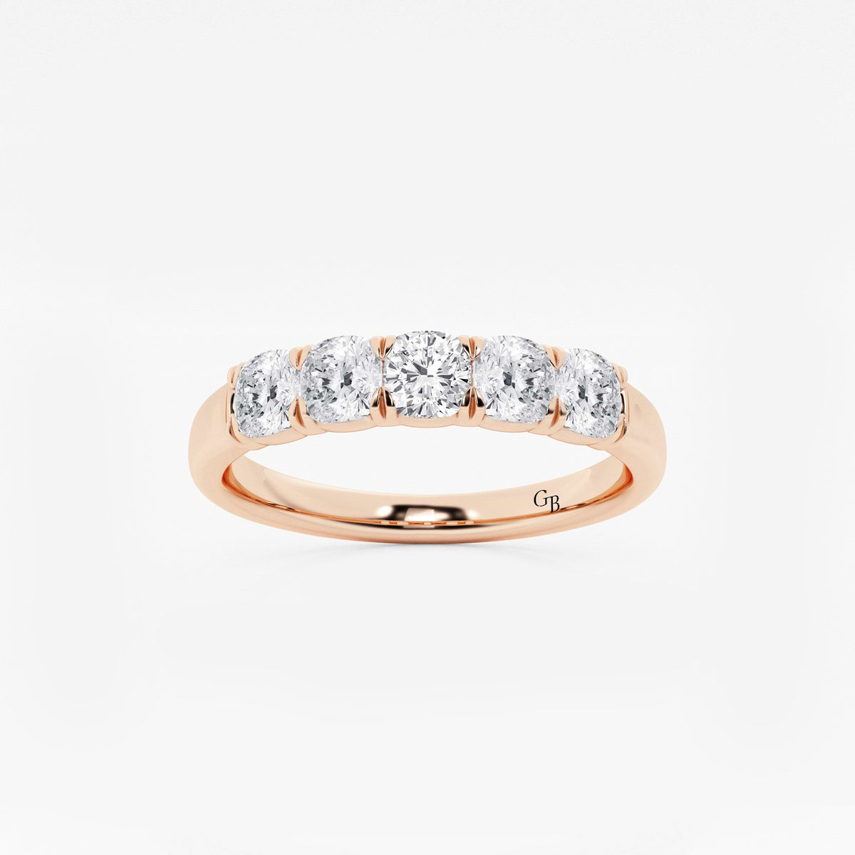 GWA031 - 1 ctw Cushion Lab Grown Diamond Five-Stone Anniversary Band