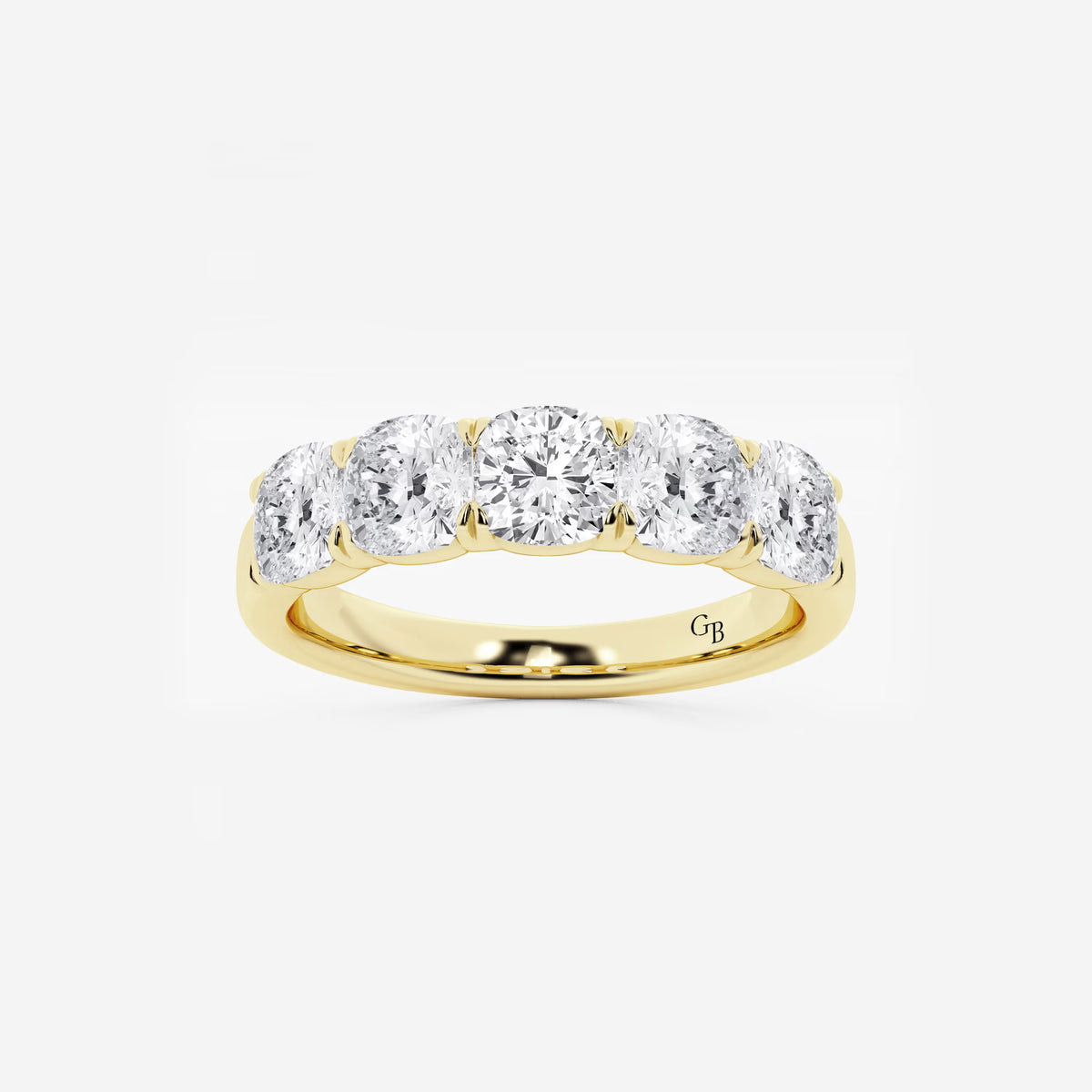 GWA031 - 2 ctw Cushion Lab Grown Diamond Five-Stone Anniversary Band