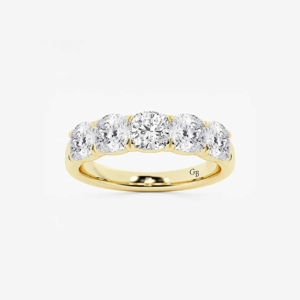 GWA031 - product video for 2 ctw Cushion Lab Grown Diamond Five-Stone Anniversary Band