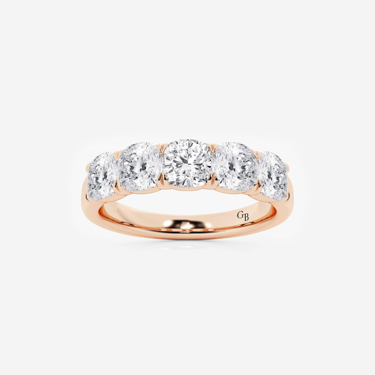 GWA031 - 2 ctw Cushion Lab Grown Diamond Five-Stone Anniversary Band