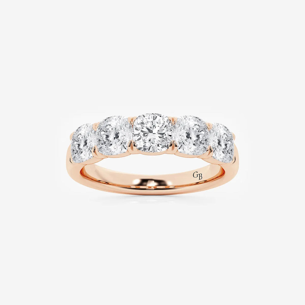 GWA031 - product video for 2 ctw Cushion Lab Grown Diamond Five-Stone Anniversary Band