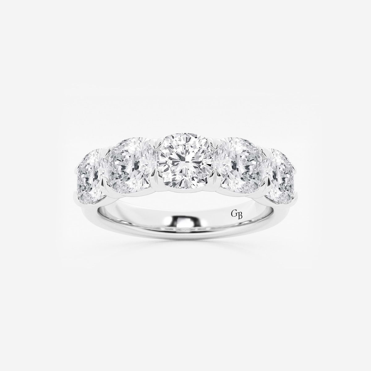 GWA031 - 3 ctw Cushion Lab Grown Diamond Five-Stone Anniversary Band