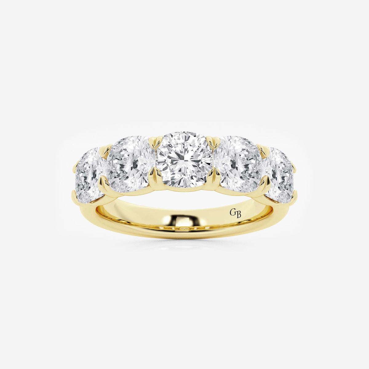 GWA031 - 3 ctw Cushion Lab Grown Diamond Five-Stone Anniversary Band