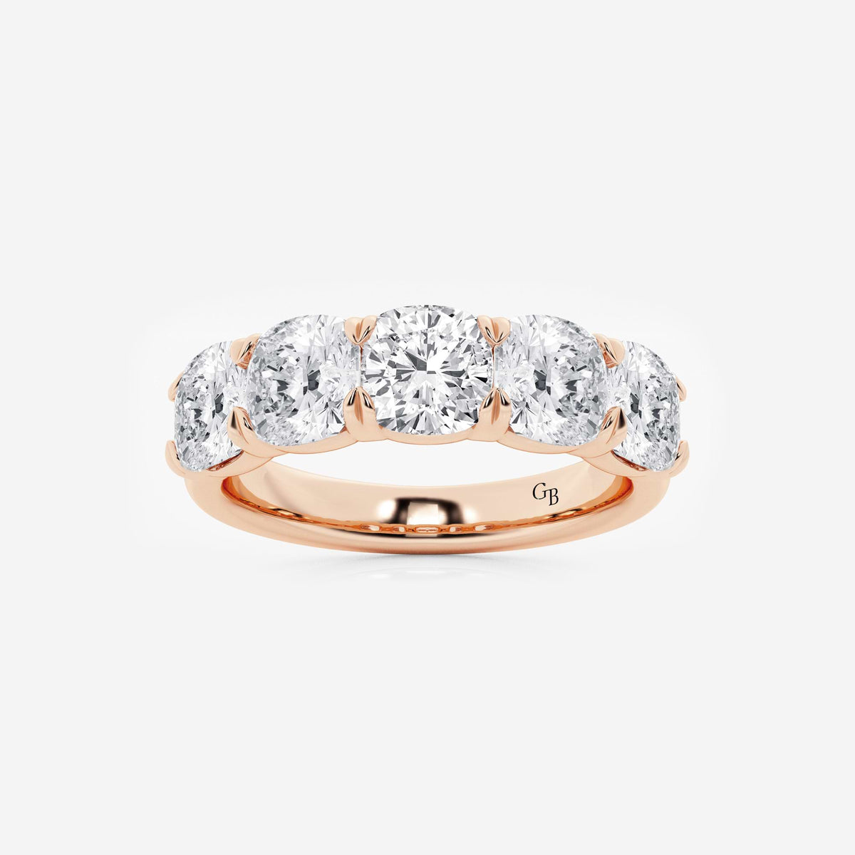 GWA031 - 3 ctw Cushion Lab Grown Diamond Five-Stone Anniversary Band