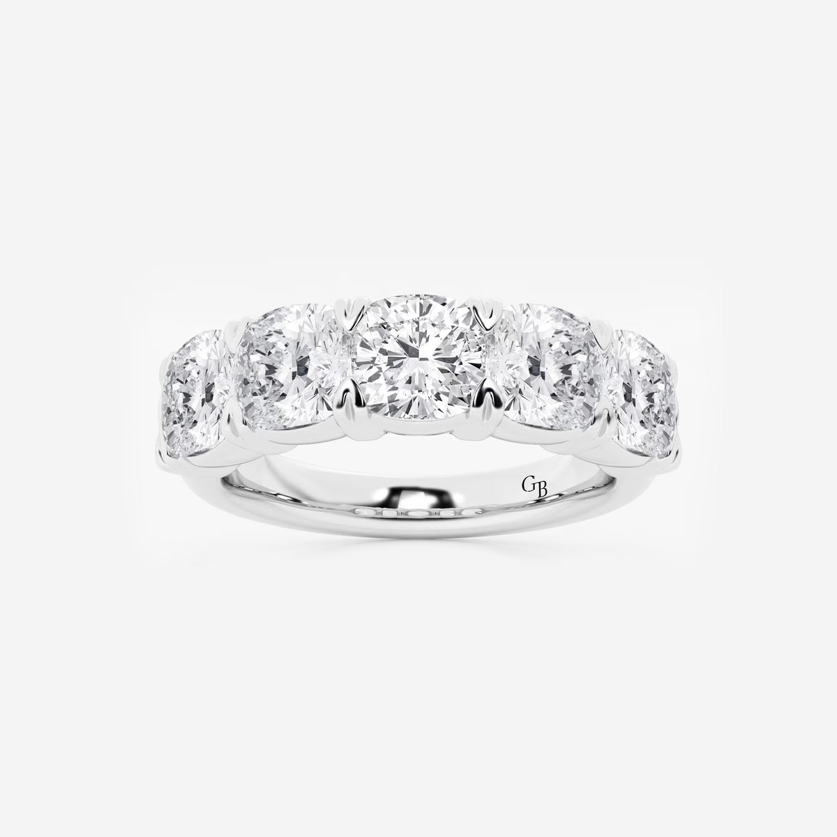 GWA031 - 4 ctw Cushion Lab Grown Diamond Five-Stone Anniversary Band