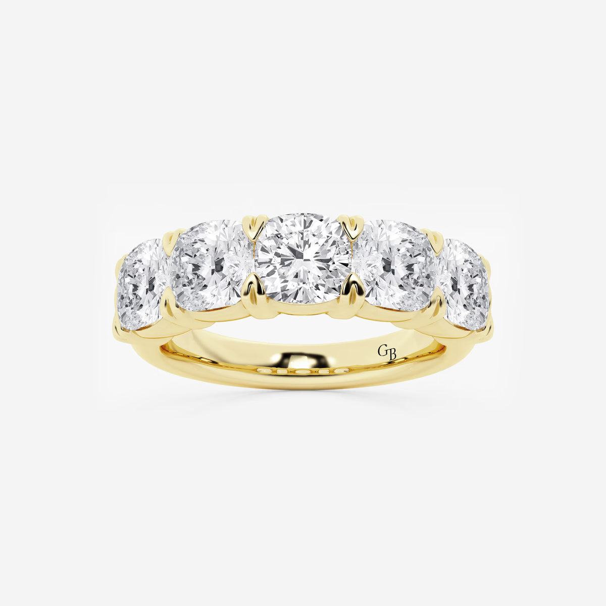 GWA031 - 4 ctw Cushion Lab Grown Diamond Five-Stone Anniversary Band