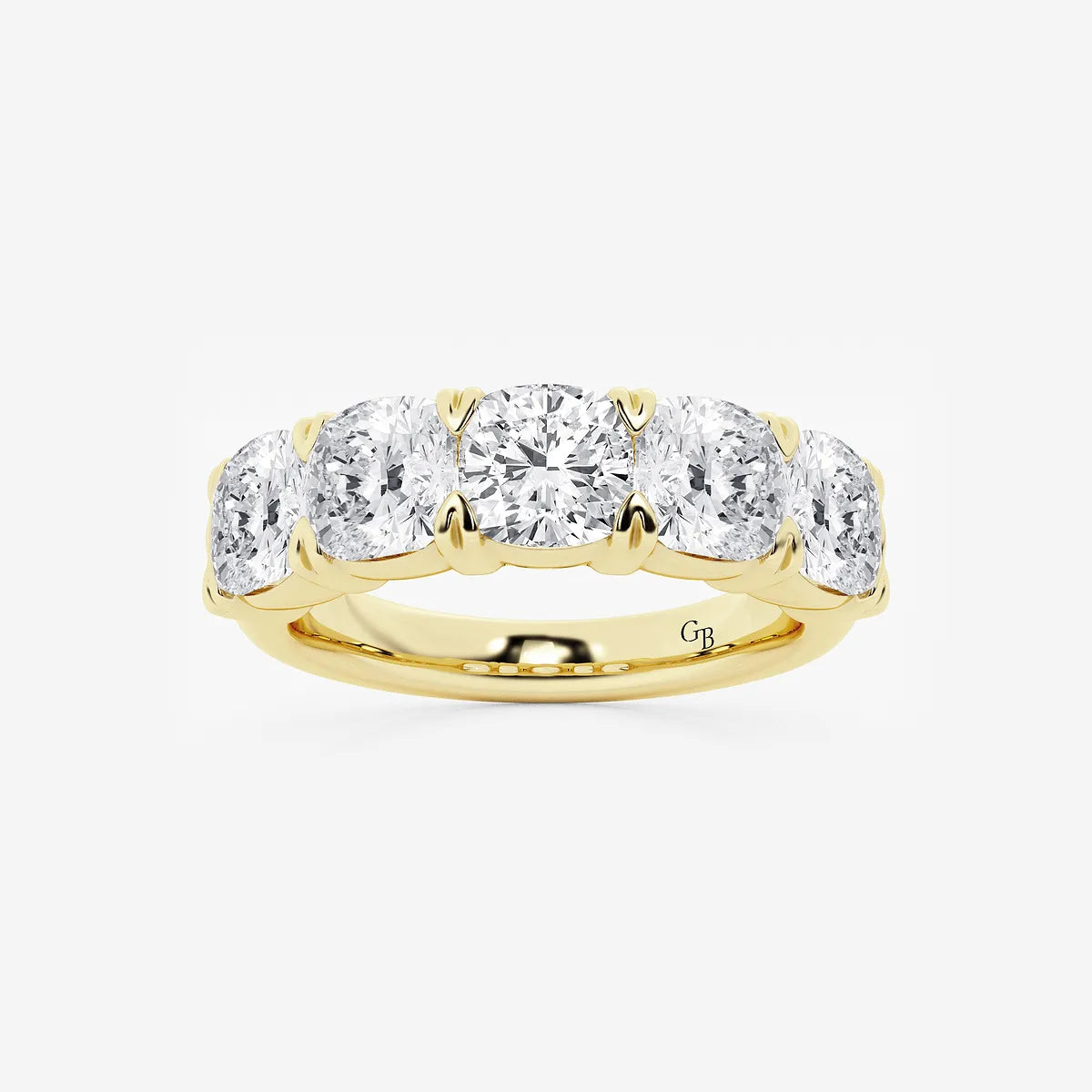 GWA031 - product video for 4 ctw Cushion Lab Grown Diamond Five-Stone Anniversary Band