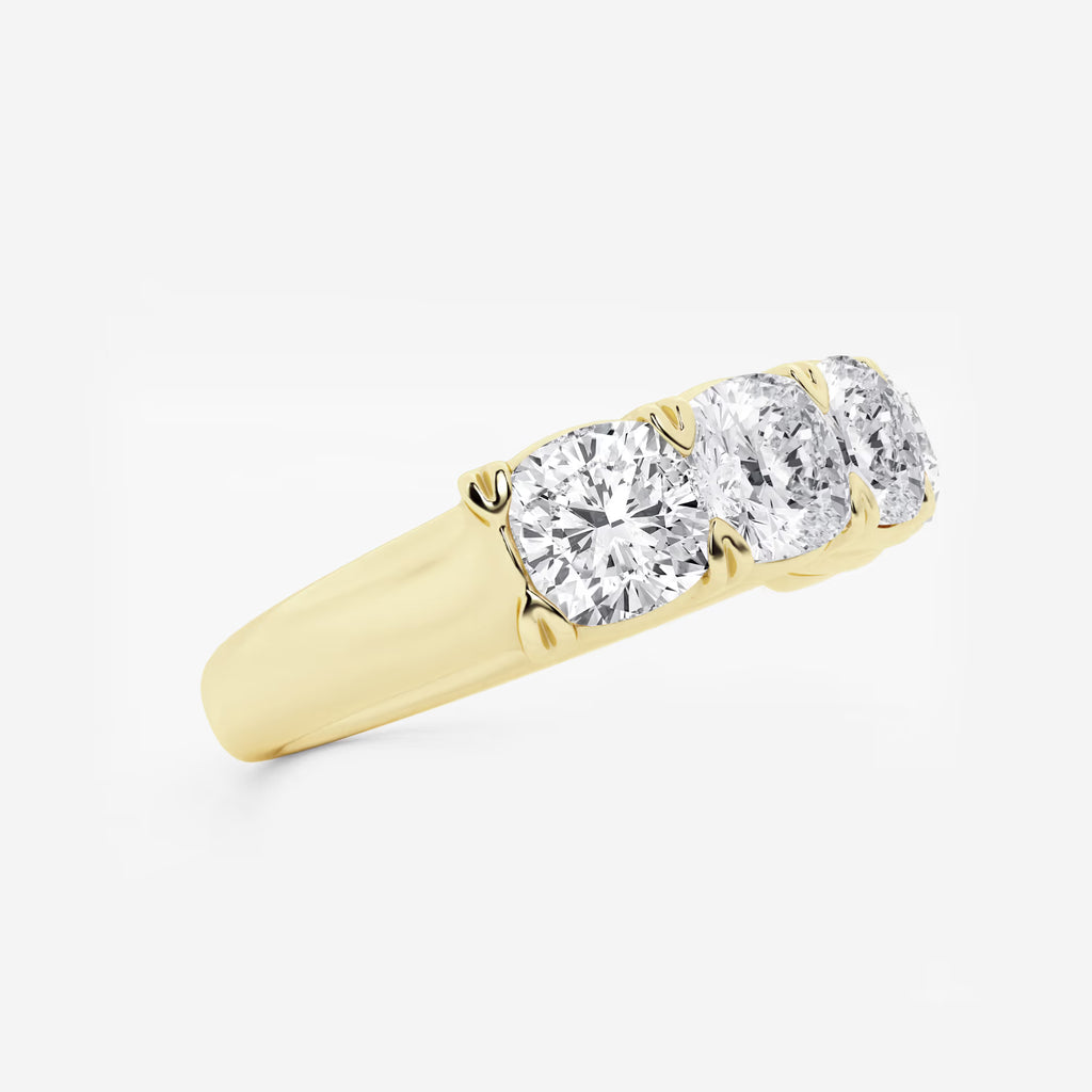 GWA031 - Additional Image 1 for  4 ctw Cushion Lab Grown Diamond Five-Stone Anniversary Band