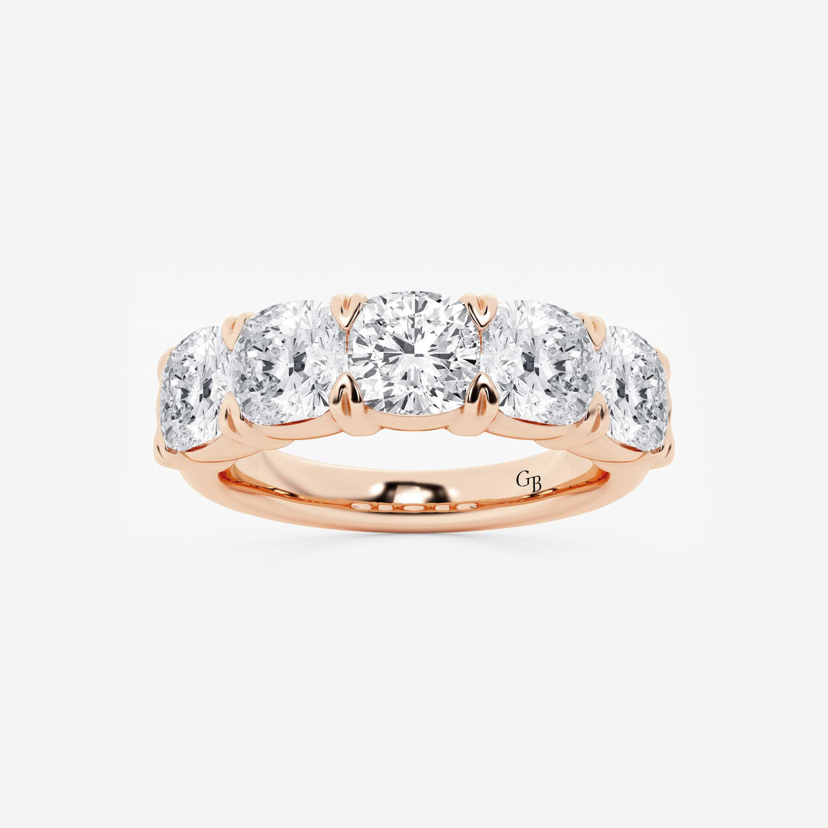 GWA031 - 4 ctw Cushion Lab Grown Diamond Five-Stone Anniversary Band