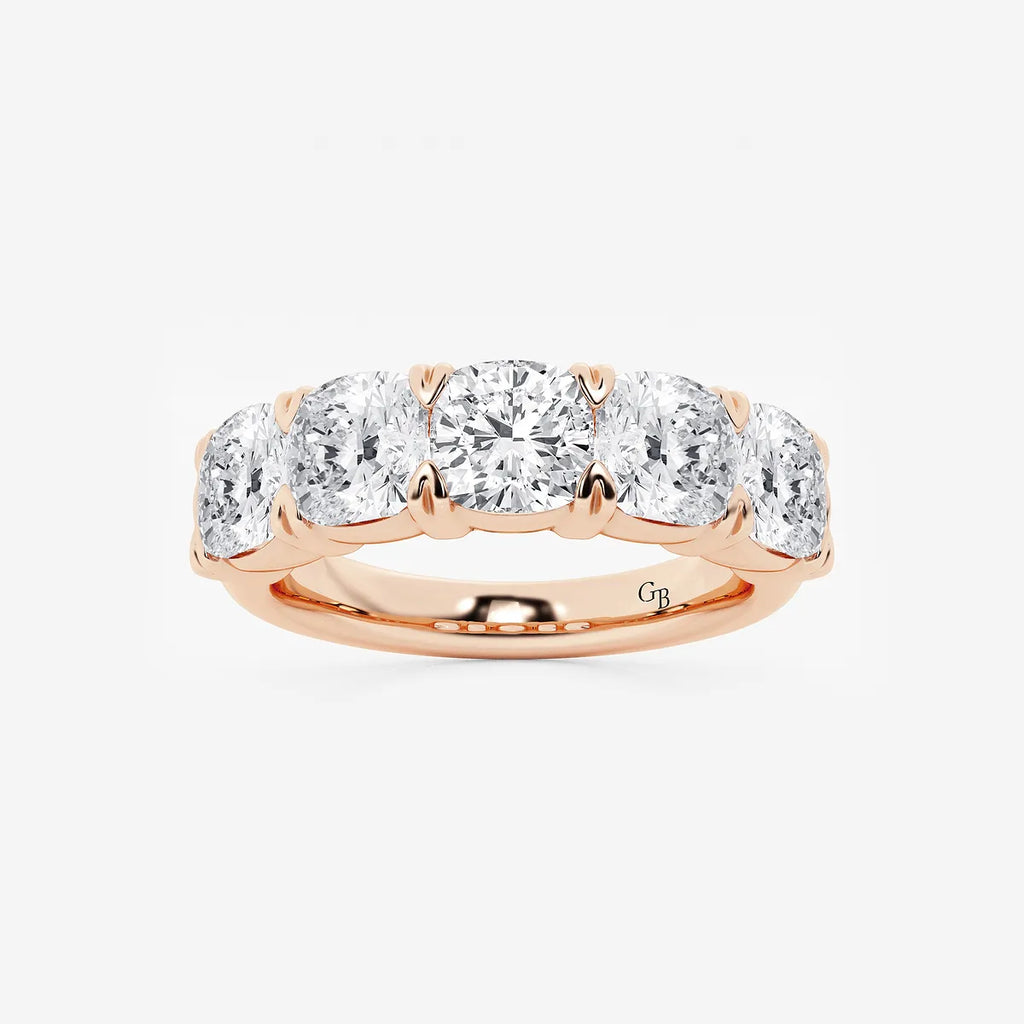 GWA031 - product video for 4 ctw Cushion Lab Grown Diamond Five-Stone Anniversary Band