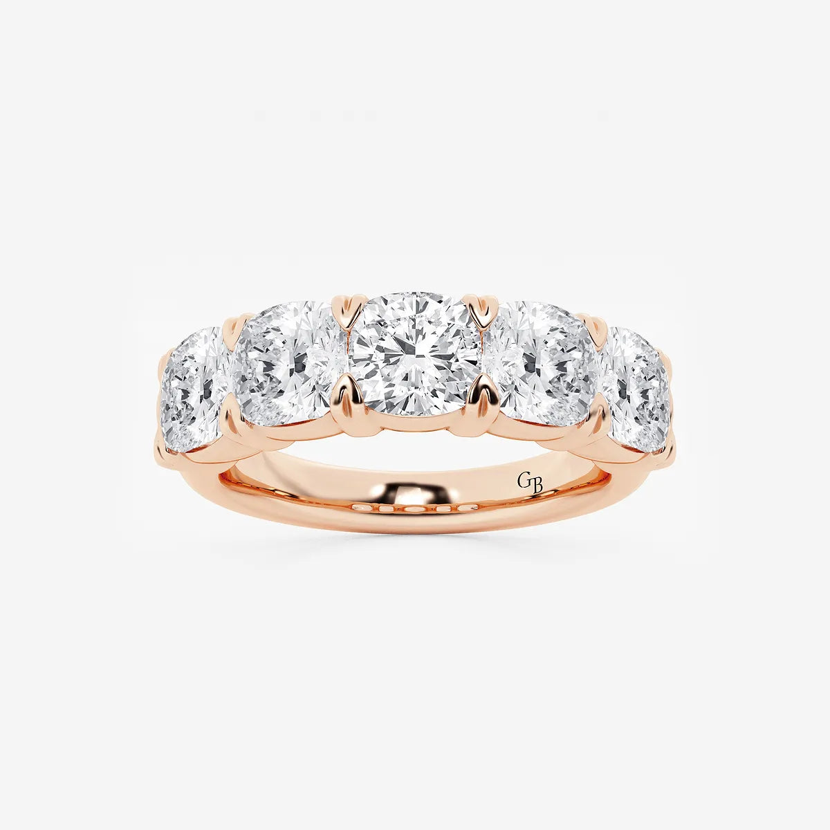 GWA031 - product video for 4 ctw Cushion Lab Grown Diamond Five-Stone Anniversary Band